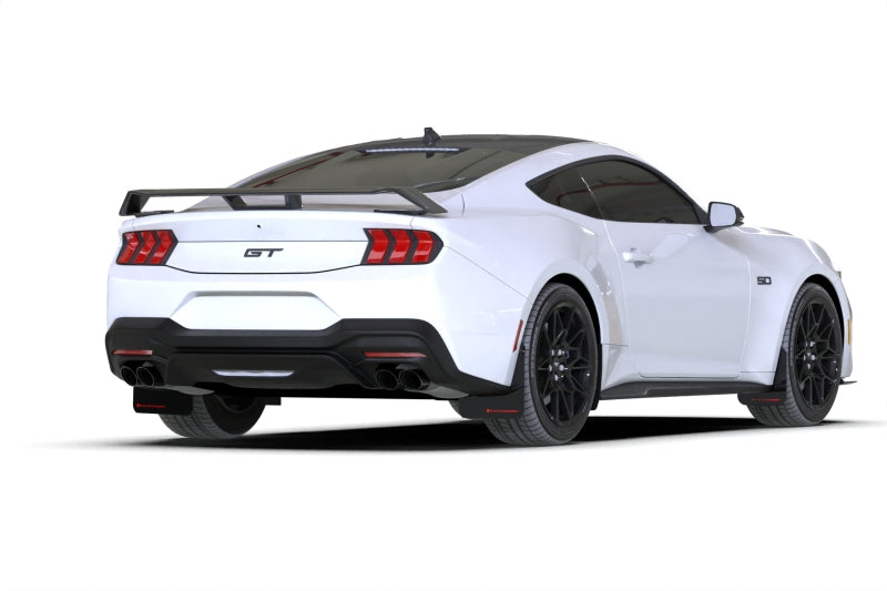 Rally Armor MF126-UR-BLK-RD FITS: 2024+ Ford Mustang Black UR Mud Flap w/ Red Logo Mud Flaps