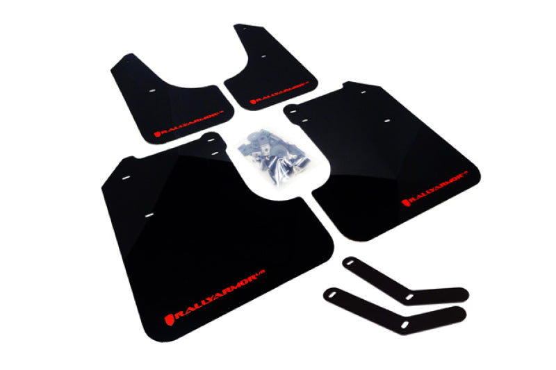 Rally Armor MF6-UR-BLK/GRY FITS: 08-10 Subaru WRX / 08-11 Impreza 2.5i (Hatch/Sedan) Black UR Mud Flap w/Grey Logo Mud Flaps