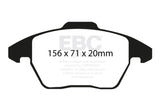 EBC UD1107 FITS: 06-13 Audi A3 2.0 Turbo (Girling rear caliper) Ultimax2 Front Brake Pads Brake Pads OE