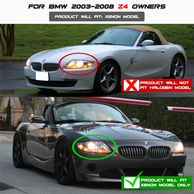 SPYDER 5029676 FITS: BMW Z4 03-08 Projector Headlights Xenon/HID Model Only LED Halo Black PRO-YD-BMWZ403-HID-BK Headlights
