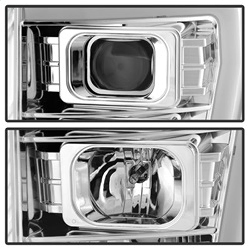SPYDER 5084705 FITS: 11-16 Ford F-250/F-350 V2 Projector Headlights Light Bar DRL Chrome PRO-YD-FS11V2-LB-C Headlights