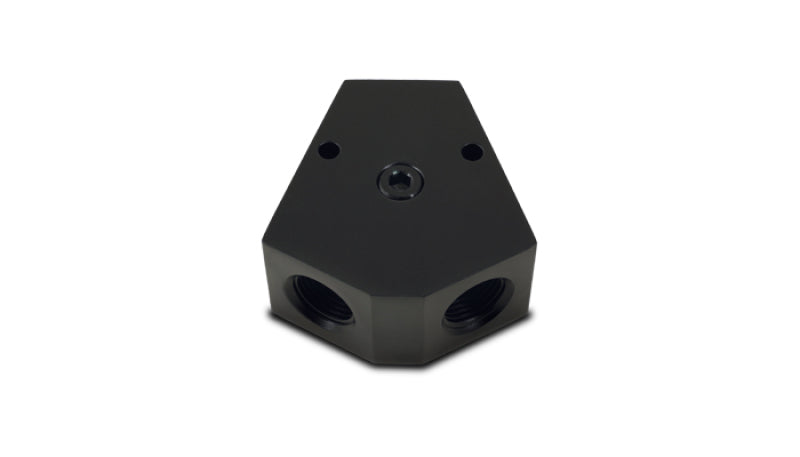 Vibrant 10822 FITS: Billet Aluminum Y-Block Fitting with 1/8in NPT Port 1/2in NPT x 1/2in NPT x 1/2in NPT Fittings
