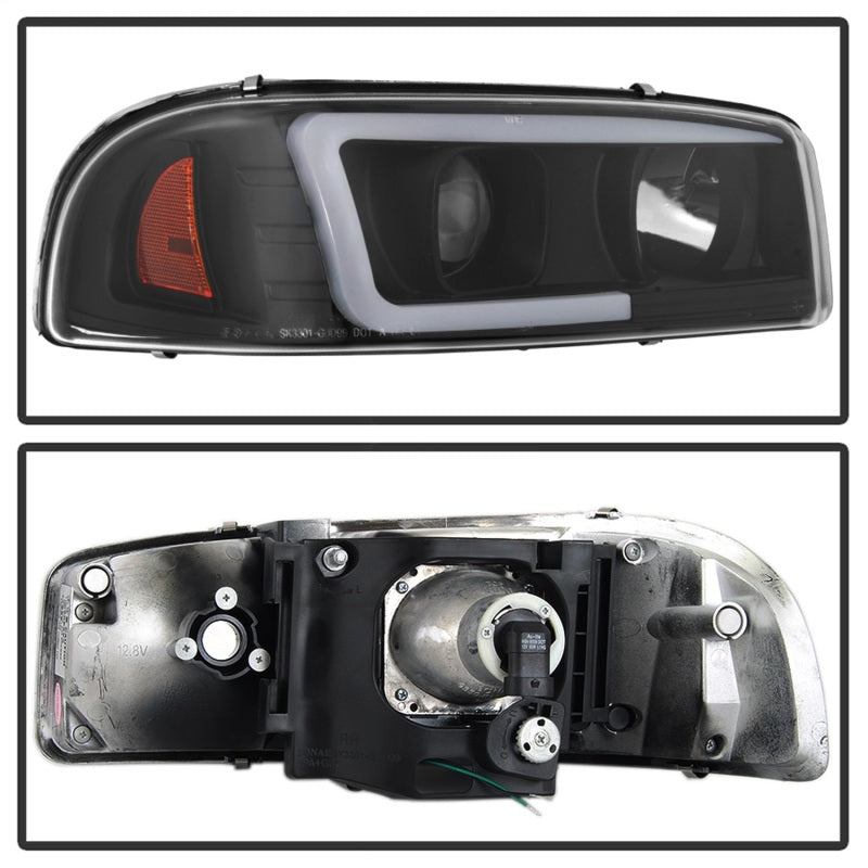 SPYDER 5084521 FITS: GMC Sierra 1500/2500/3500 99-06 V2 Projector Headlights DRL Black PRO-YD-CDE00V2-LB-BK Headlights