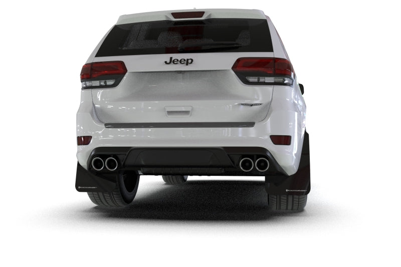 Rally Armor MF134-UR-BLK-RD FITS: 18-22 Jeep Grand Cherokee SRT Trackhawk Black UR Mud Flap Red Logo Mud Flaps