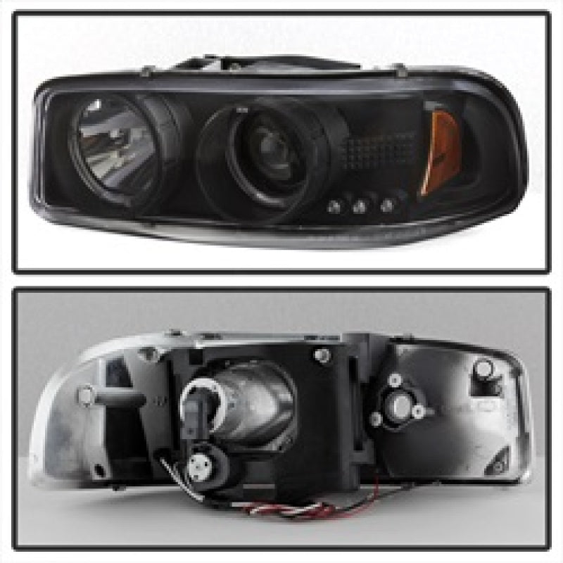 SPYDER 5009357 FITS: GMC Sierra 1500/2500/3500 99-06 Projector Headlights LED Halo LED Black PRO-YD-CDE00-HL-BK Headlights