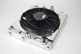CSF 2858X FITS: Universal Half Radiator w/-16AN & Slip-On Fittings/12in SPAL Fan & Shroud Radiators