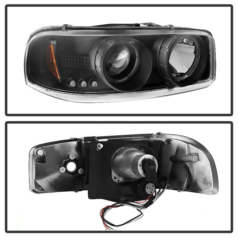 SPYDER 5009357 FITS: GMC Sierra 1500/2500/3500 99-06 Projector Headlights LED Halo LED Black PRO-YD-CDE00-HL-BK Headlights