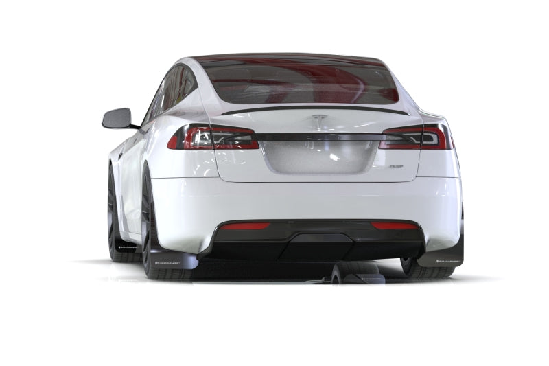 Rally Armor MF101-UR-BLK-RD FITS: 21-25 Tesla Model S / S Plaid Black UR Mud Flap w/Red Logo Mud Flaps