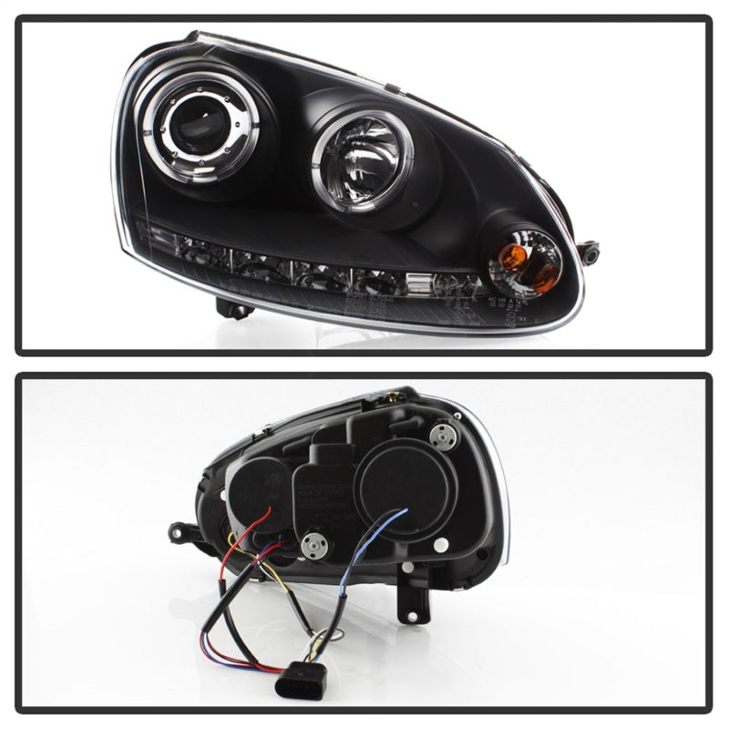 SPYDER 5012098 FITS: Volkswagen GTI 06-09/Jetta 06-09 Halogen Model Only LED Halo DRL Black PRO-YD-VG06-HL-BK Headlights