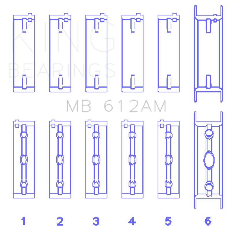 King Engine Bearings MB612AM FITS:King Volvo 520/B5252 Main Bearing Set Size STD Bearings
