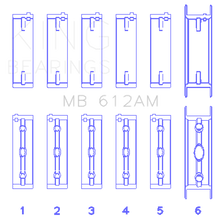 Load image into Gallery viewer, King Engine Bearings MB612AM FITS:King Volvo 520/B5252 Main Bearing Set Size STD Bearings