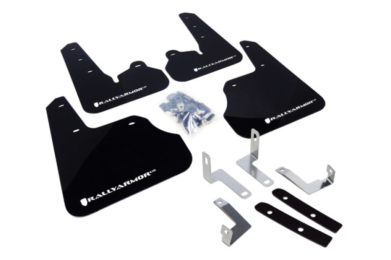 Rally Armor MF22-UR-BLK/WH FITS: 12-16 Subaru Impreza 4D/5D Black UR Mud Flap w/White Logo Mud Flaps