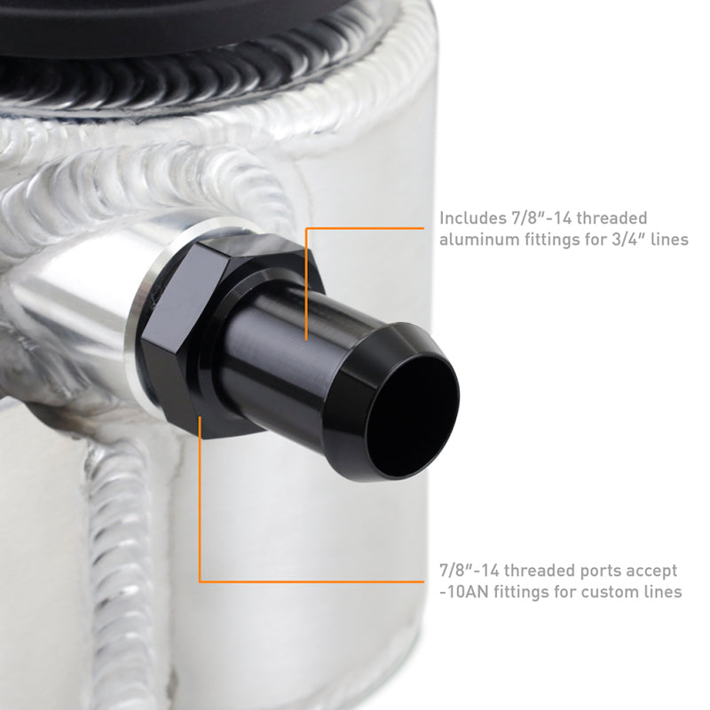 Mishimoto MMRT-EXP-TRDB FITS: Coolant Reservoirs FITS: Universal Aluminum Coolant Expansion Tank Brushed Coolant Reservoirs