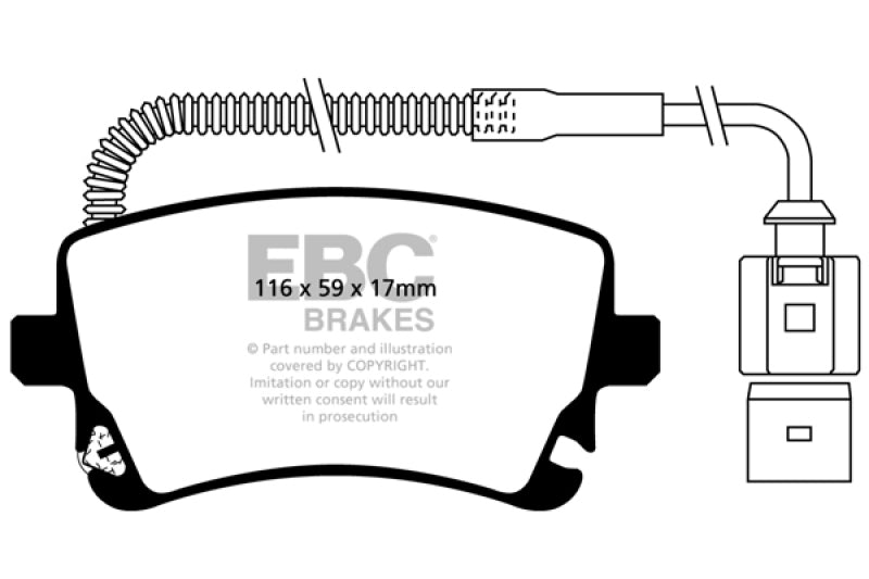 EBC DP41470R FITS: 09-11 Audi A6 Quattro 3.0 Supercharged Yellowstuff Rear Brake Pads Brake Pads Performance
