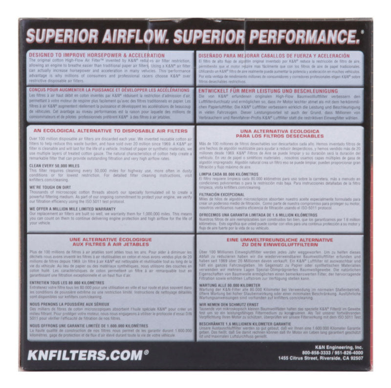 K&N Engineering E-3322 FITS:K&N Custom Air Filter Round 5.25 inch ID 6.25 inch OD 2.5 inch Height Air Filters Drop In