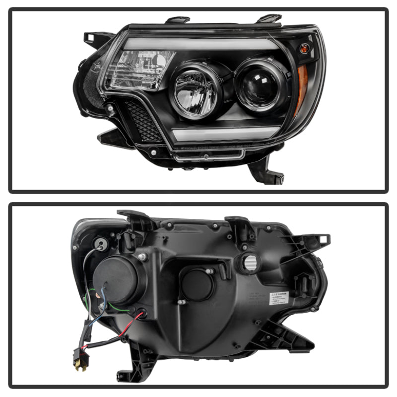 SPYDER 5081711 FITS: Toyota Tacoma 12-15 Projector Headlights Light Bar DRL Black PRO-YD-TT12-LBDRL-BK Headlights