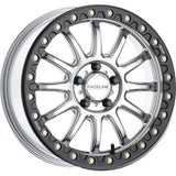 Raceline A14SB-77012+25 FITS: A14SB Alpha 17x7in/5x114.3 BP/25mm Offset/114.3mm Bore Silver & Blk Ring Beadlock Wheel Wheels Cast
