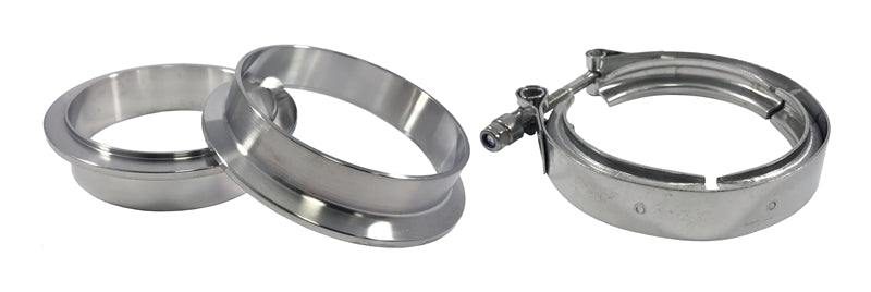 Torque Solution TS-VBK-3 FITS: Stainless Steel V-Band Clamp & Flange Kit 3in (76mm) Clamps
