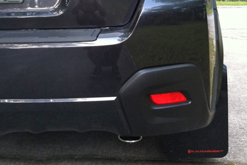 Rally Armor MF26-UR-BLK/OR FITS: 13-17 Subaru Crosstrek XV Black Mud Flap w/Orange Logo Mud Flaps