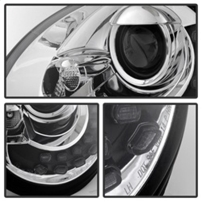 SPYDER 5080554 FITS: Volkswagen Beetle 1998-2005 Projector Headlights DRL Chrome PRO-YD-VB98-DRL-C Headlights