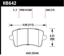Load image into Gallery viewer, Hawk Performance HB642Z.658 FITS: 09-10 Audi A4/Quattro / 08-11 A5 Quattro / 09-11 Q5 Rear Ceramic Street Brake Pads Brake Pads Performance