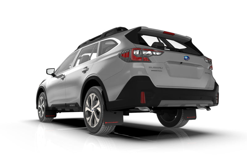Rally Armor MF66-UR-BLK/WH FITS: 20-25 Subaru Outback Black UR Mud Flap w/White Logo Mud Flaps