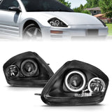 ANZO 121332 FITS: 2000-2005 Mitsubishi Eclipse Projector Headlights w/ Halo Black Headlights