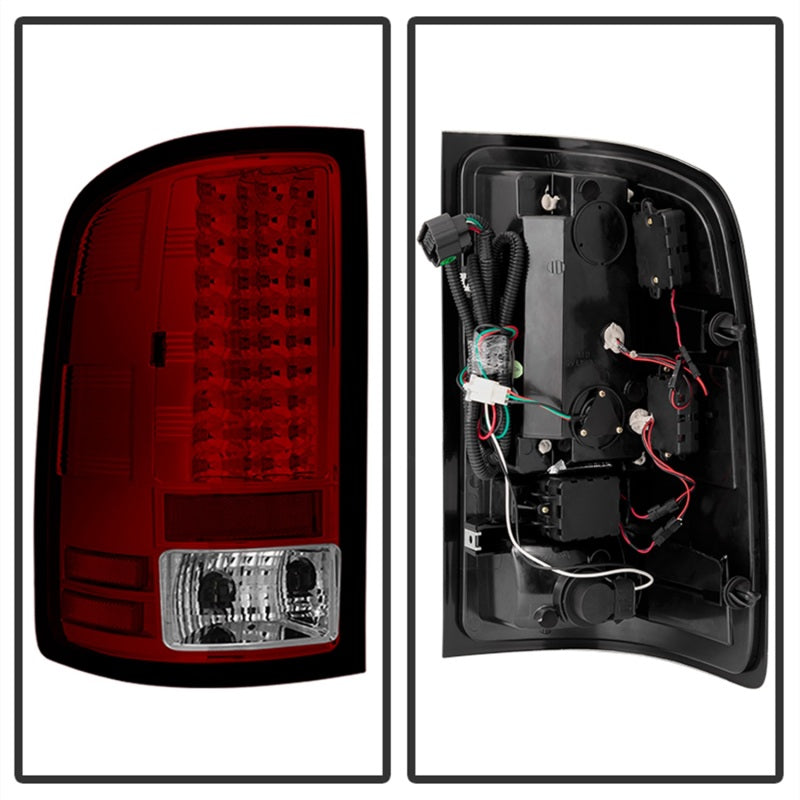 SPYDER 5014955 FITS: GMC Sierra 07-13 (Not 3500 Dually 4 Rear Wheels)LED Tail Lights Red Clear ALT-YD-GS07-LED-RC Tail Lights