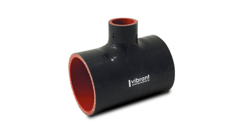 Vibrant 19691 FITS: 4 Ply Reinforced Silicone T Adapter 3in Outlet ID x 4in OAL x 1in Branch ID (BLACK) Silicone Couplers & Hoses