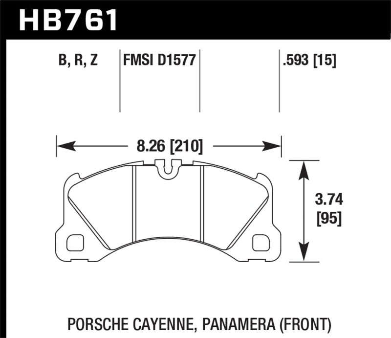 Hawk Performance HB761B.593 FITS:Hawk 10-13 Porsche Panamera / 15-17 Porsche Macan Turbo HPS 5.0 Front Brake Pads Brake Pads Performance