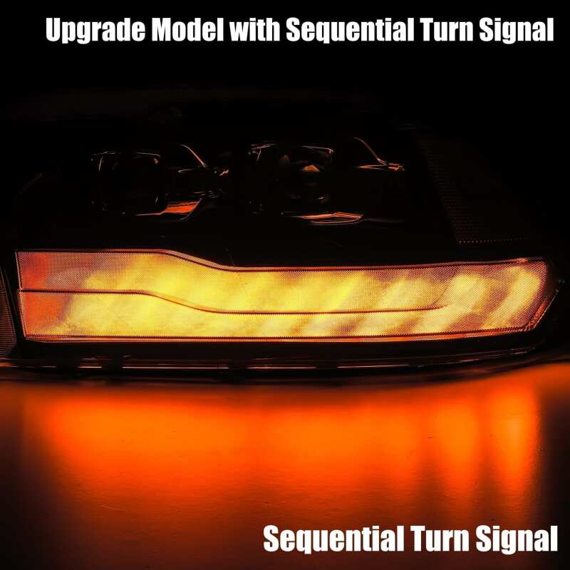 AlphaRex 880597 FITS: 09-18 Dodge Ram 1500HD PRO-Series Projector Headlights Plank Style Black w/Seq Signal/DRL Headlights