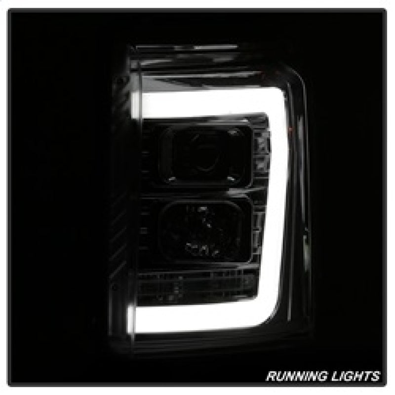 SPYDER 5084705 FITS: 11-16 Ford F-250/F-350 V2 Projector Headlights Light Bar DRL Chrome PRO-YD-FS11V2-LB-C Headlights