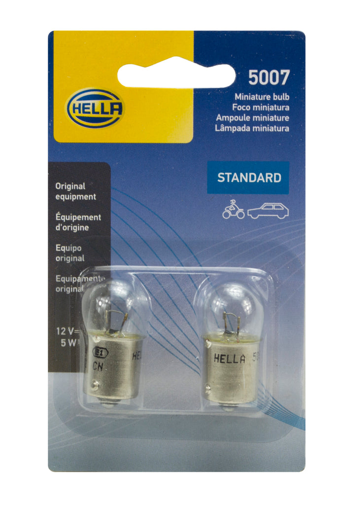 Hella LA5007TB FITS: Bulb 5007 12V 5W Ba15S B6 (2) Bulbs