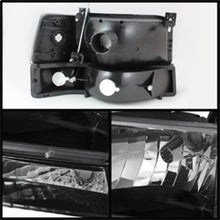 Load image into Gallery viewer, SPYDER 5073136 FITS:xTune Ford F150/Bronco 92-96 Headlights w/Corner Bumper 6pcs Amber- Black HD-JH-FB92-SET-AM-BK Headlights