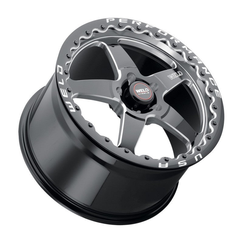Weld S90470071P30 FITS: S904 17x10 Ventura Beadlock 5x115 ET30 BS6.70 Gloss BLK MIL DIA 78.1 Wheels Cast