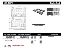 Load image into Gallery viewer, Stoptech 309.10010 FITS:StopTech Performance 04-07 STi / 03-06 Evo / 08-10 Evo / 10+ Camaro Front Brake Pads Brake Pads Performance