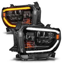 Load image into Gallery viewer, ANZO 111533 FITS: 14-21 Toyota Tundra (OE Halogen w/LED DRL) LED Crystal Headlights w/ Switchback &amp; DRL Blk Headlights