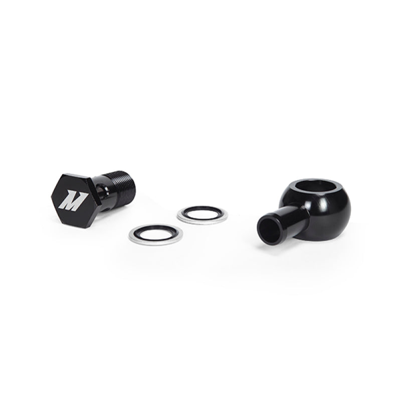 Mishimoto MMBB-STBK FITS: Fittings FITS: M20 x 5/8 Straight Black Banjo Fitting w/ Bolt Fittings