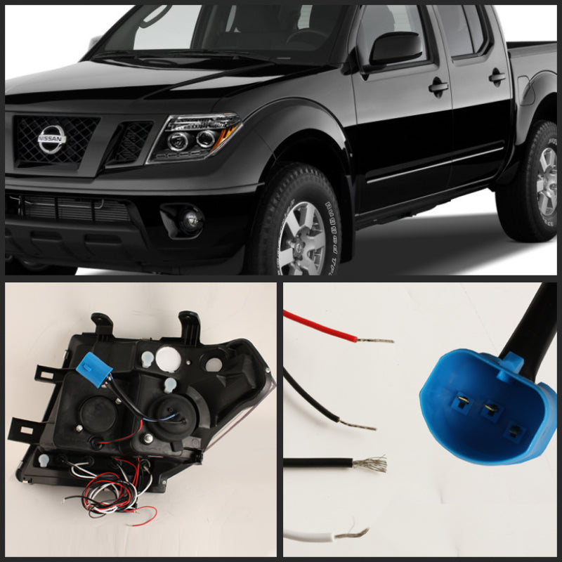 SPYDER 5011527 FITS: Nissan Frontier 05-08 Projector Headlights LED Halo LED Blk PRO-YD-NF05-HL-BK Headlights