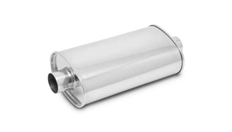 Vibrant 1101 FITS: StreetPower Oval Muff 5in x 9in x 15in long body 2.25in in I.D. x 2.25in out Center-Center Muffler