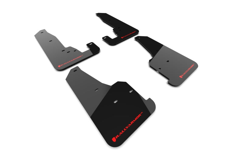 Rally Armor MF134-UR-BLK-RD FITS: 18-22 Jeep Grand Cherokee SRT Trackhawk Black UR Mud Flap Red Logo Mud Flaps