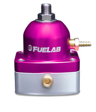 Load image into Gallery viewer, Fuelab 53501-4 FITS: 535 EFI Adjustable Mini FPR 25-90 PSI (2) -6AN In (1) -6AN Return Purple Fuel Pressure Regulators