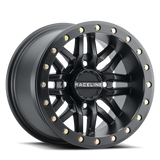 Raceline A91B-47056-52 FITS: A91B Ryno 14x7in / 4x156 BP / 10mm Offset / 132.5mm Bore Satin Black Beadlock Wheel Wheels Cast