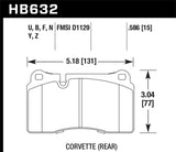 Hawk Performance HB632Z.586 FITS: Hawk 06-10 VW Touareg Front / 09-11 Corvette Z06/ZR-1 (w/Carbon Ceramic Brake Package and Iron rotor Brake Pads Performance