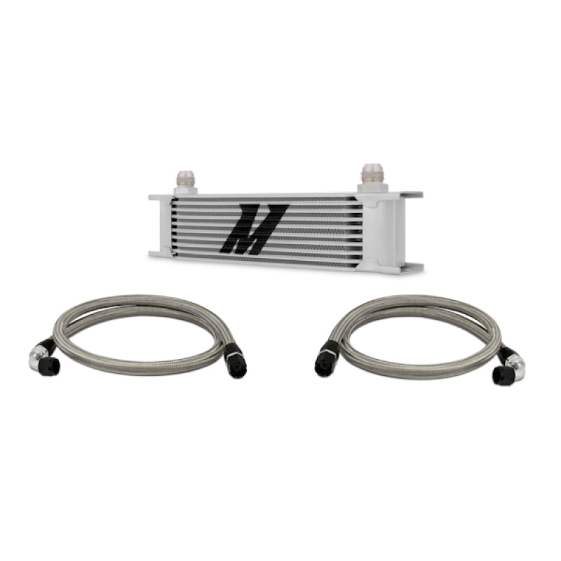 Mishimoto MMOC-U FITS: Oil Coolers FITS: Universal 10 Row Oil Cooler Kit (Metal Braided Lines) Oil Coolers