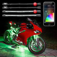 Load image into Gallery viewer, XKGLOW KS-MOTO-MINI FITS:XK Glow Strip Million Color XKCHROME Smartphone App ATV/Motorcycle LED Light Kit 6xPod + 2x10In Light Accessories and Wiring