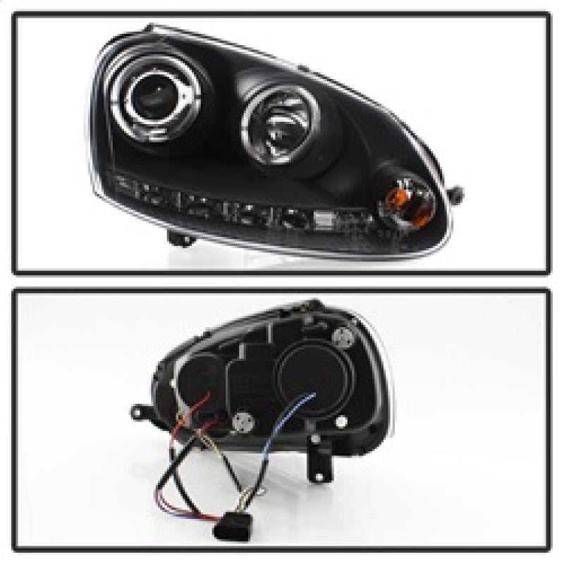 SPYDER 5012098 FITS: Volkswagen GTI 06-09/Jetta 06-09 Halogen Model Only LED Halo DRL Black PRO-YD-VG06-HL-BK Headlights