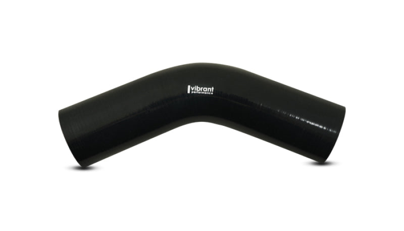 Vibrant 2917 FITS: 4 Ply Reinforced Silicone Elbow Connector 5in ID x 4in Leg 45 Deg Elbow (BLACK) Silicone Couplers & Hoses