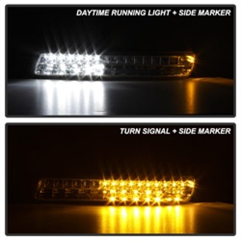 SPYDER 9029318 FITS:xTune 99-06 GMC Sierra (Excl Denali) Full LED Bumper Lights Chrome (CBL-GSI99-LED-C) Sidemarkers & Indicators