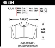 Load image into Gallery viewer, Hawk Performance HB364F.642 FITS:Hawk 89-92 VW Golf GTi / GLS Turbo/ GLX ( VR6) / 1.8 Turbo / VR6 / 00-06 Audi TT HPS Street Rear Bra Brake Pads Performance